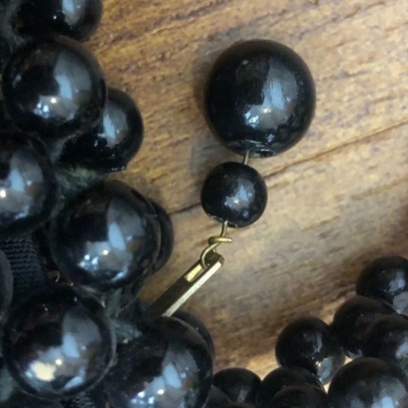 Vintage Mid Century MOD Authentic Bead Bag Formal Large Black Bag by Josef Japan - Picture 2 of 13